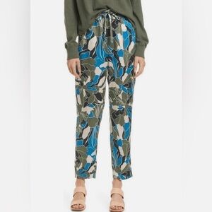 Equipment Suzette Drawstring Floral Print 100% Silk Pants XS